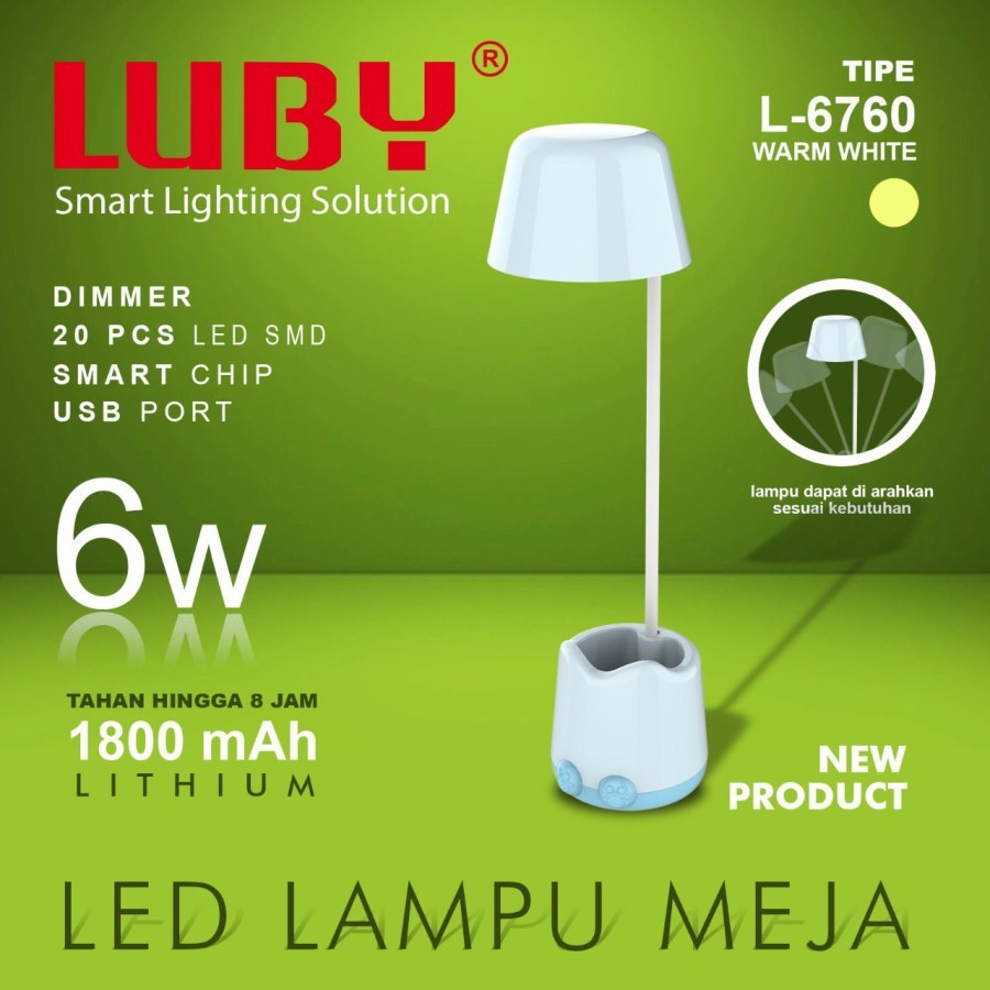 lampu meja belajar /LED DESK LAMP L-6760/ desk lamp luby L-6760