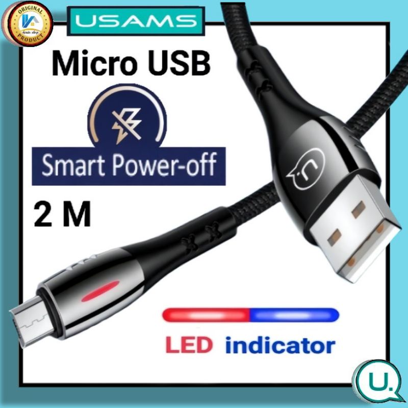 Usams kabel data Micro USB Smart power off fast charging