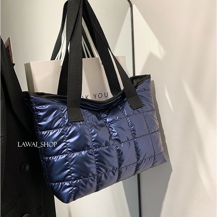 EXCLUSIVE Tas Puffy bag / totebag pillow / tote bag puffy / tas tote bag besar resleting - LA40