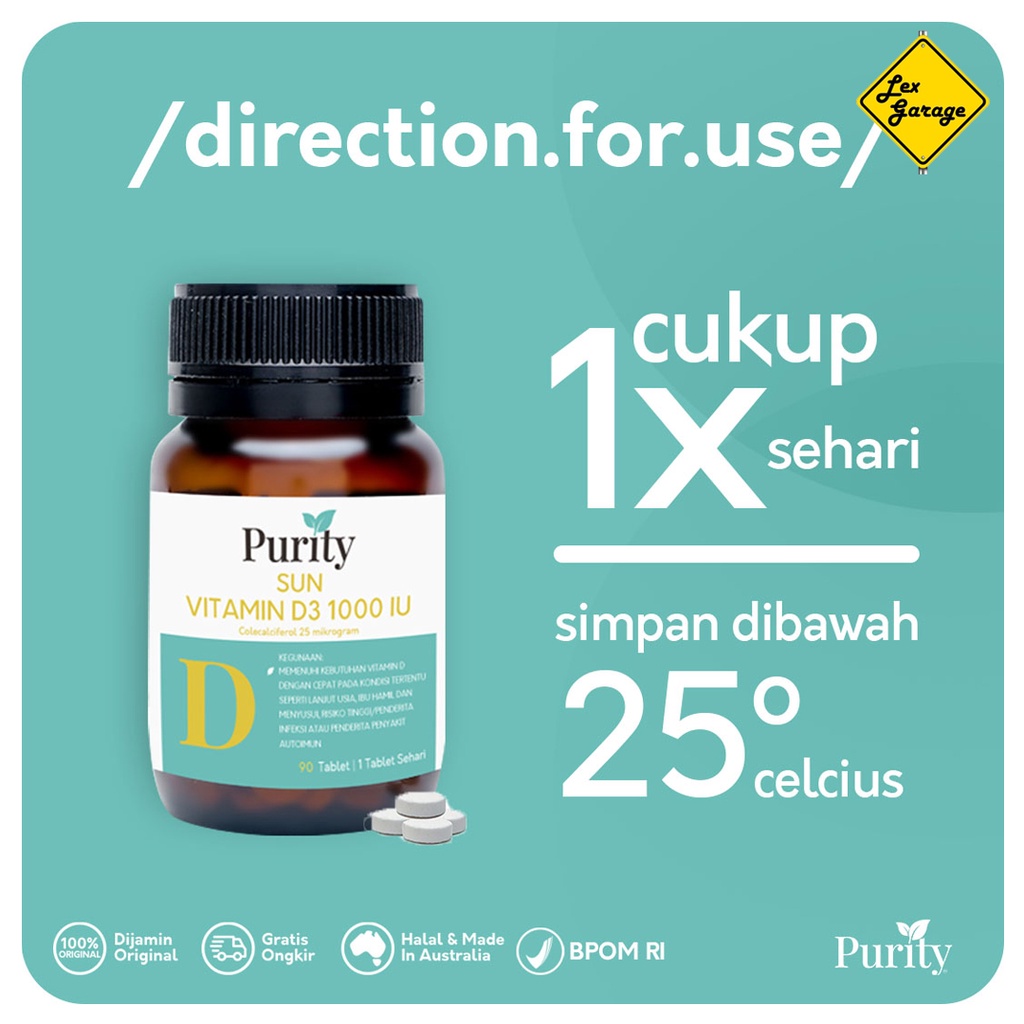 Purity Vitamin D D3 1000IU 90 Tablet Australia