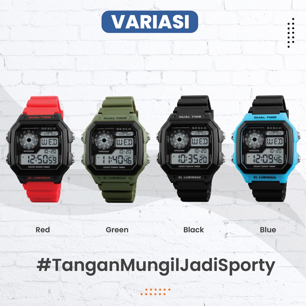 SESCO 1299 Jam Tangan Digital Pria Original Bergaransi Resmi-4