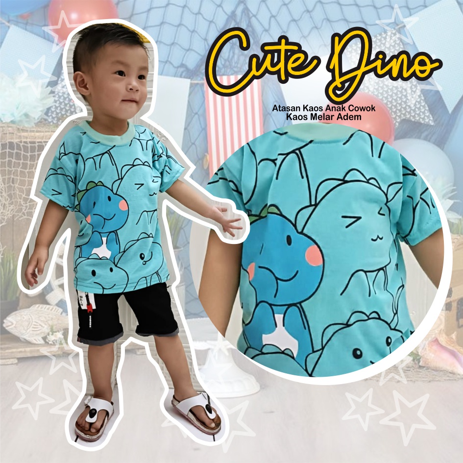 Atasan Kaos Anak Laki-Laki Cute Dino CKids