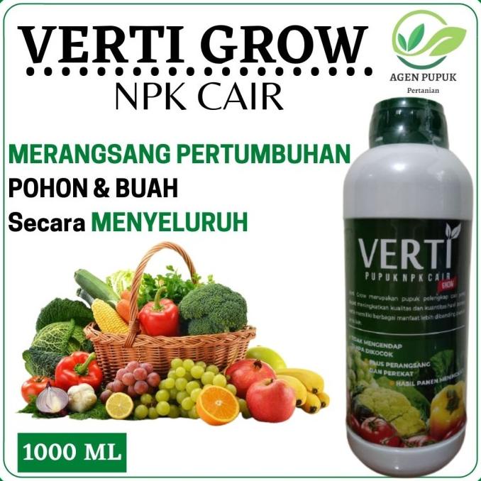 Pupuk NPK Khusus Buah, Pupuk Penyubur Tanaman NPK Cair Verti Grow 1L