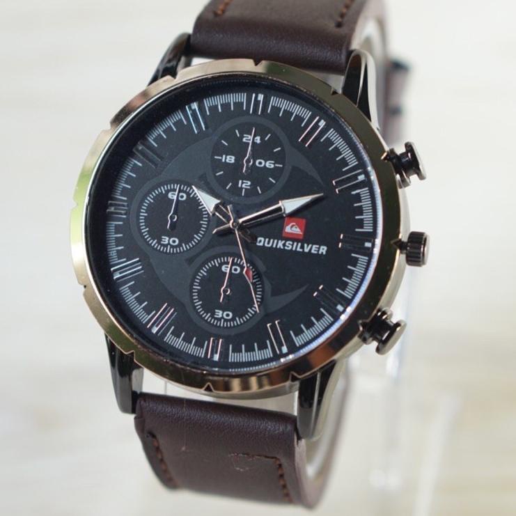 SUPER LARIS DG JAM TANGAN PRIA CHRONO MURAH QS QUICKSILVER KULIT SPORT PREMIUM GROSIR MURAH ✡ 854