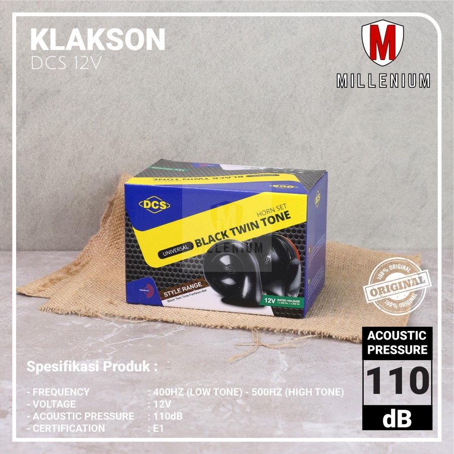 KLAKSON KEONG DCS BLACK TWIN TONE UNTUK MOBIL &amp; MOTOR 12V UNIVERSAL