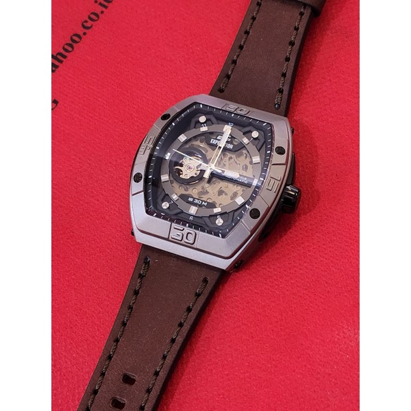 Jam Tangan Pria Expedition EXP E6800M E 6800 M Automatic Titanium Coklat