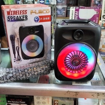 PROMO!!! SPEAKER BLUETOOTH PORTABLE/MUSIK BOX FLECO F-3168 MP3/LED/RADIOFM/AUX GRATIS MICROPHONE