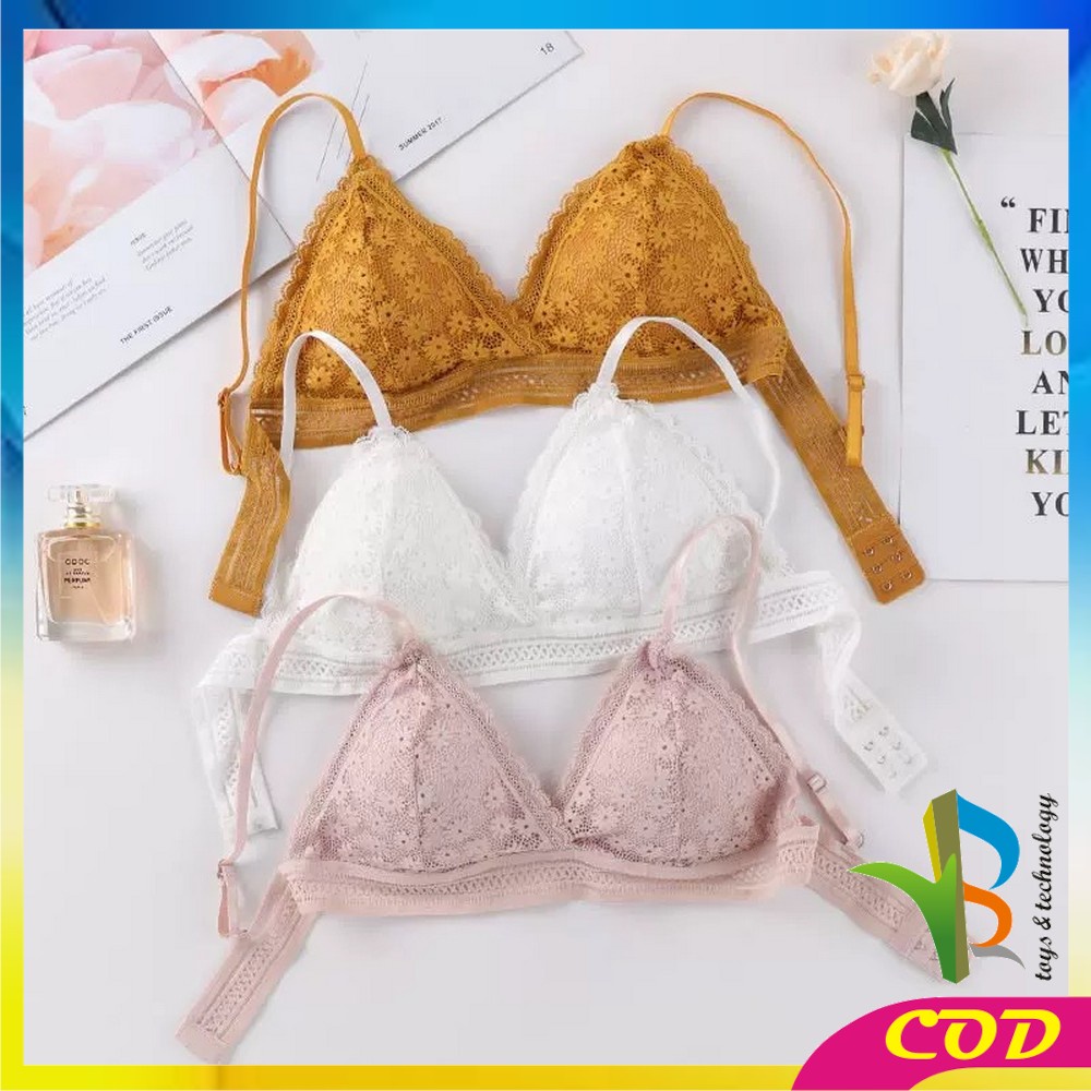 RB-P69 P70 Pakaian Dalam Wanita Bra Cup Segitiga Tanpa Kawat / BH Push Up Renda / Beha Wanita Sexy