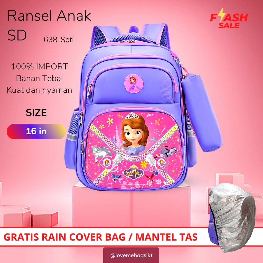 LMB Tas Anak Perempuan SD Import Karakter Lucu Bahan Nilon Kualitas Premium Tebal Kuat Dan Nyaman Dipakai