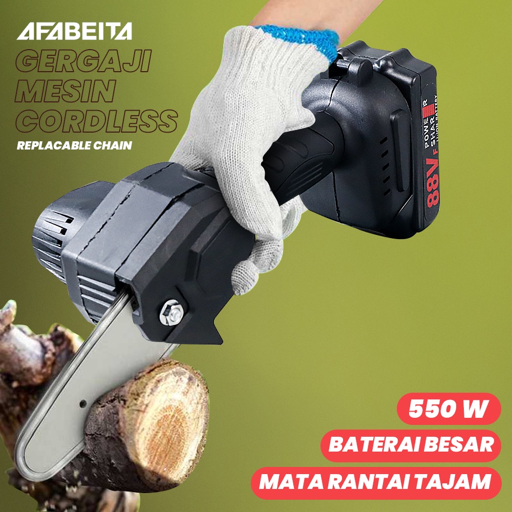 [ COD ] - Gergaji Listrik Gergaji Mesin Cordless Chainsaw 550 W Gergaji Listrik Rantai Elektrik