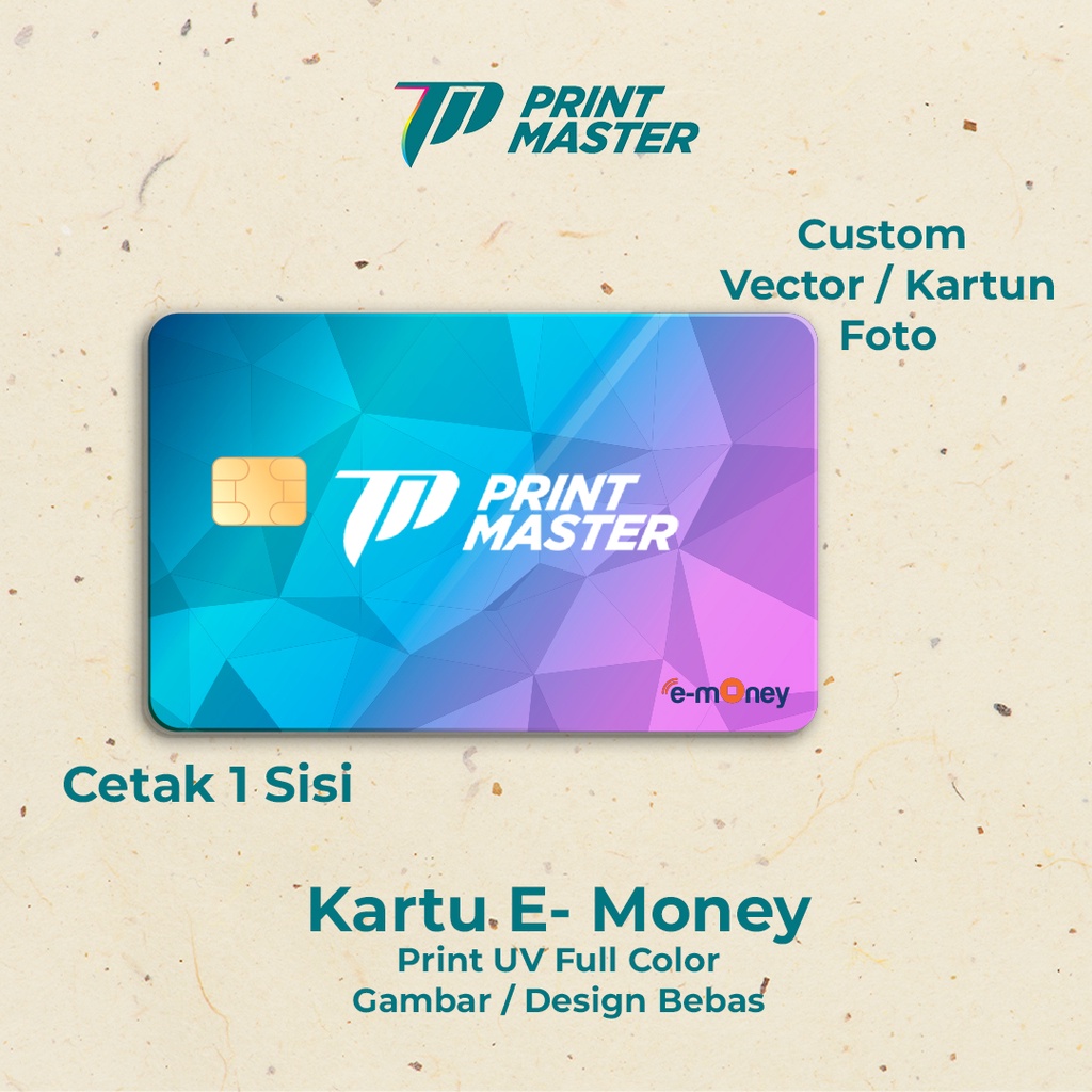 Custom Cetak UV Emoney EToll Mandiri / 1 Sisi