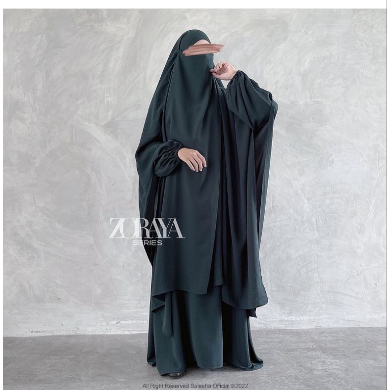 NWT FK SIZE L + PRELOVED ABAYA SIZE M ZORAYA SERIES WARNA DARK FOREST by SaleehaOfficial
