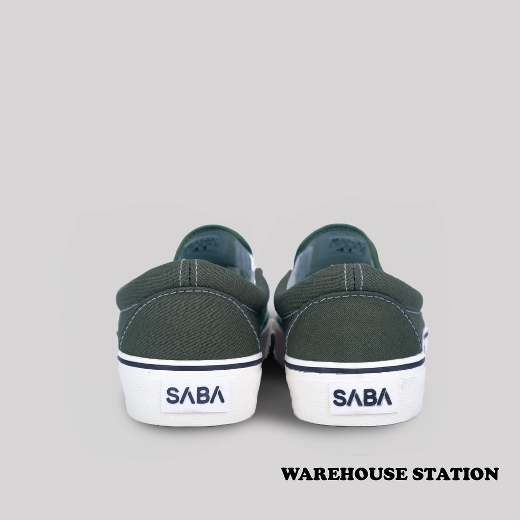 SABA Vintage Slip On Olive  - Sepatu Sneakers Casual Pria Wanita