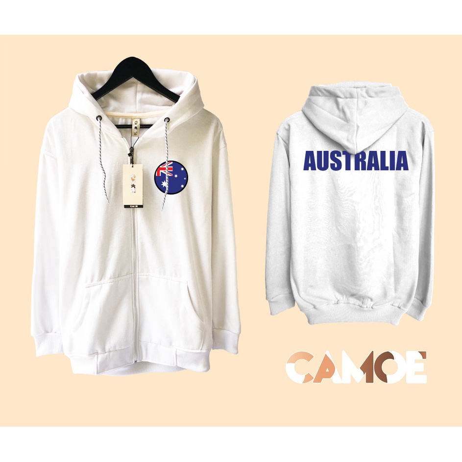 Jaket Hoodie Zipper CAMOE Australia Flag Bendera Australia