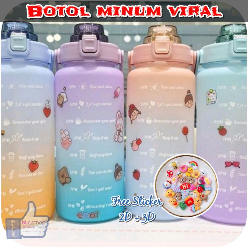 BLESSHOP Botol Pelangi Viral Botol Minum Besar Botol Minum Yakult