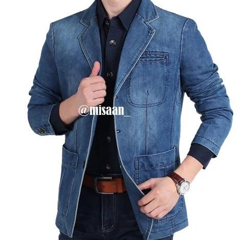 Jas Blazer Pria Terbaru/Bahan Levis Denim Phonixet