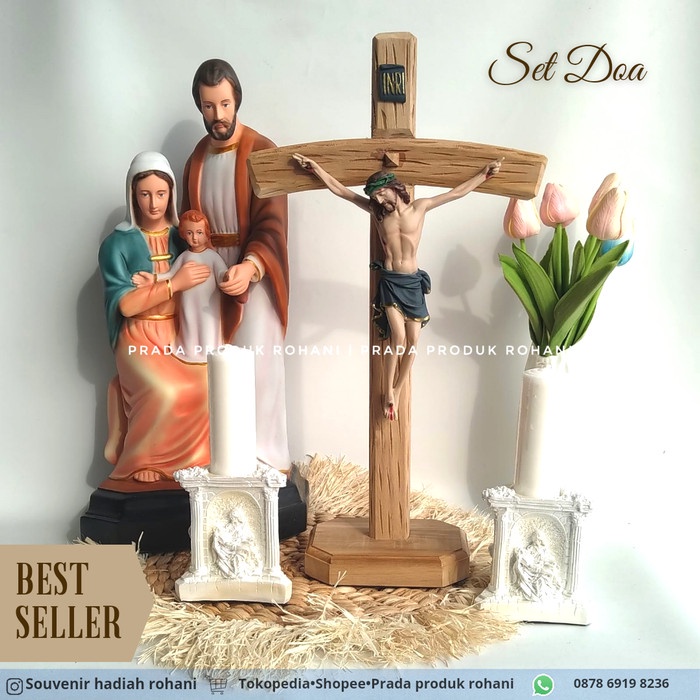 

Set Doa Katolik / Patung keluarga Kudus / Salib duduk / Tempat lilin
