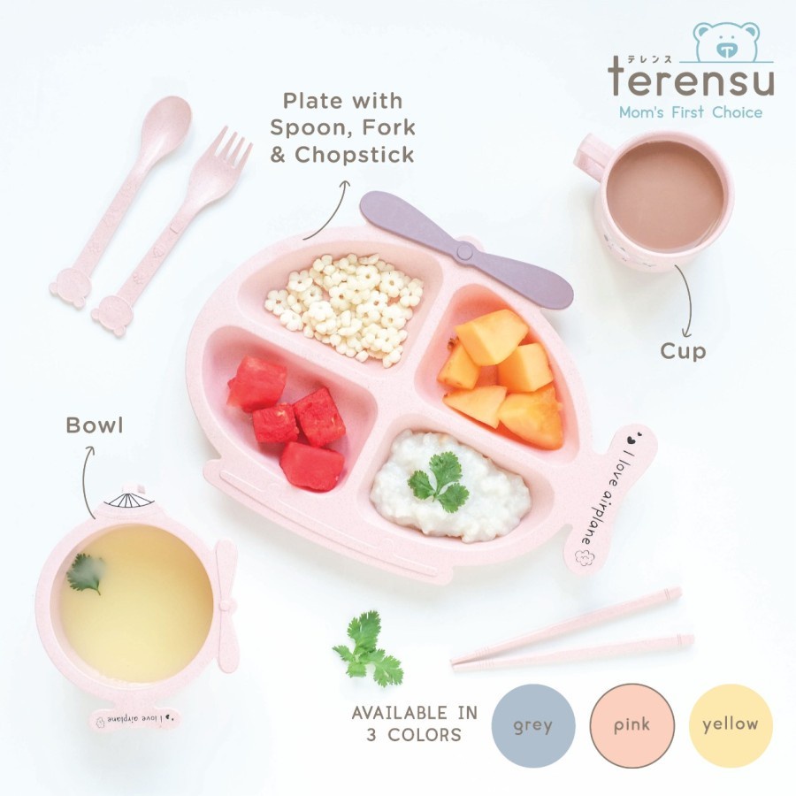 TERENSU - Plate Helicopter Set / Piring Makan Set Bayi &amp; Anak