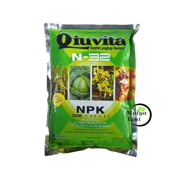Qiuvita Hijau Pupuk Nutrisi Tanaman N-32 - 500 Gram Fase Pertumbuhan
