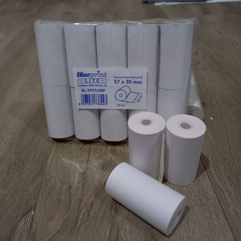 Kertas Thermal / Kertas Struk Kasir Blueprint Lite 57x30mm -1 roll