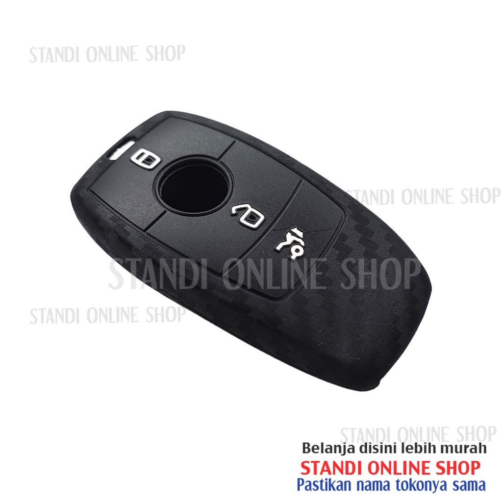 Sarung Kunci Silikon Remote Cover Carbon Smartkey Mercedes Benz New