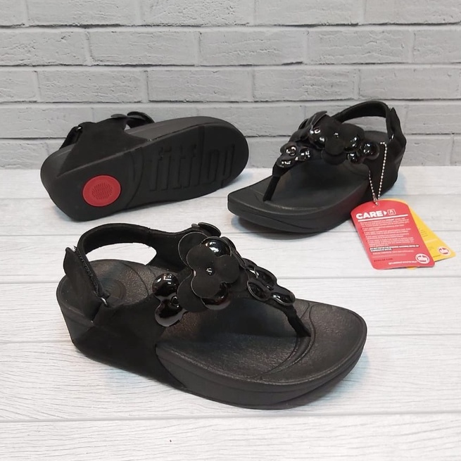 Fitflop Fleur Tali Sandal Wanita Sandal Jepit Wanita Kekinian Motif Bunga