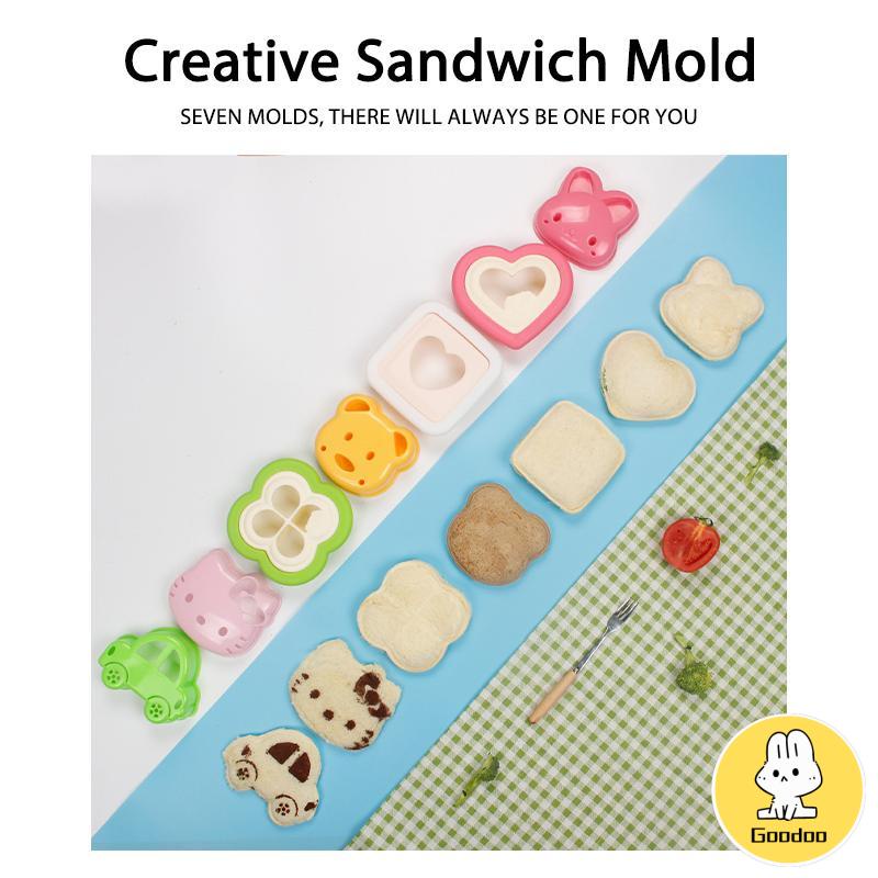 1Pcs/Set DIY Cetakan Pemotong Roti Biskuit Sandwich Bentuk Kartun Lucu Beruang Kelinci Untuk Dapur -Doo