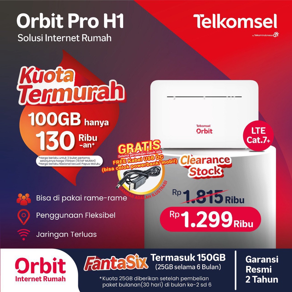 Telkomsel Orbit Pro H1 B535 Wifi Modem Home Router