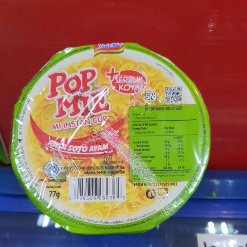 

Pop Mie Mi Instan Cup Rasa Soto Ayam 77 gr