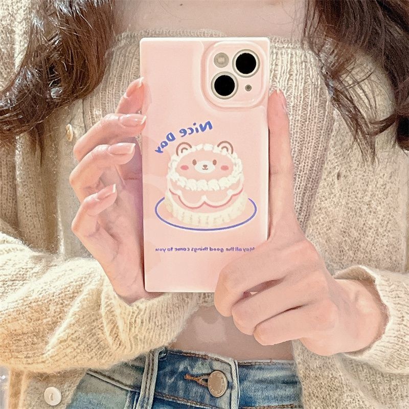 Case Desain Kue Beruang Untuk IPhone 12 13 14 11 Pro Max Ttghg