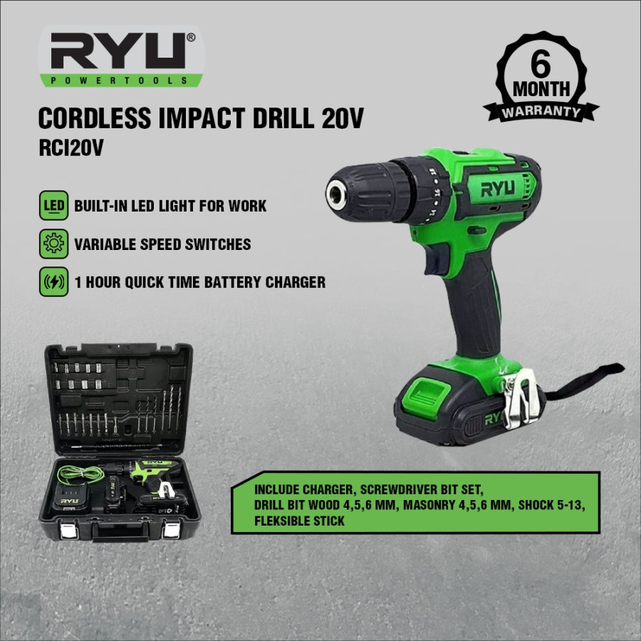 RYU -  RCI20V Mesin Bor Cordless 20V RCI20V