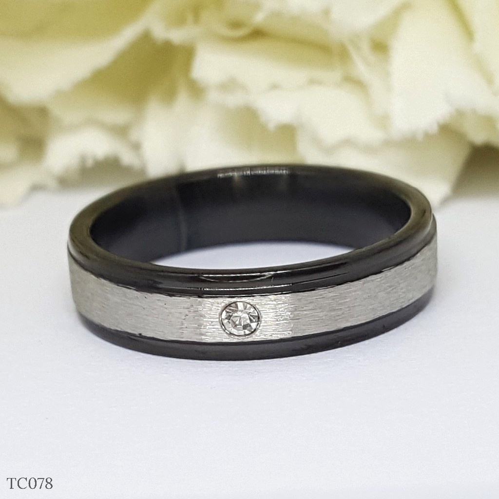 PGX Cincin Titanium Couple Tunangan Aksesoris Fashion Perhiasan Anti Karat - TC078