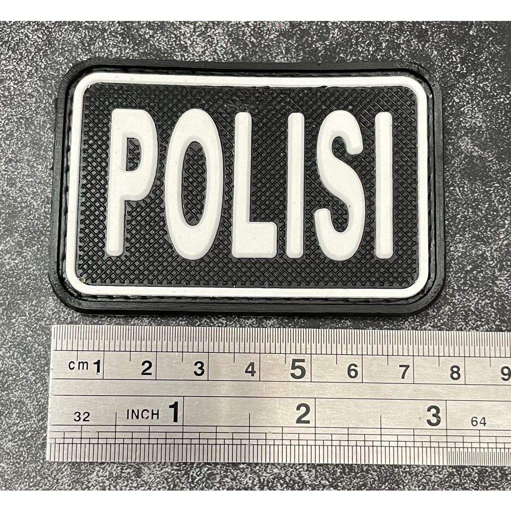 Patch Polis* Tribrata (Tulisan) - Patch Velcro Police - Prepetan - Velcro Karet