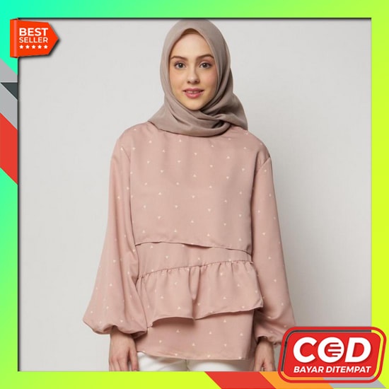 Blouse Putih Bordir Pute Top Blus Cewe Baju Atasan Wanita Fashion Muslim Kekinian Korean Style Bluse