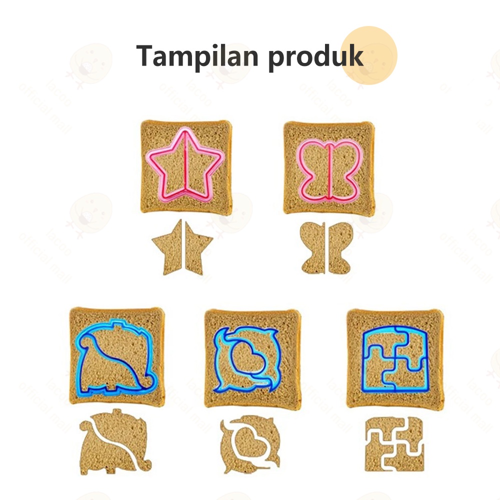 Lacoo Cetakan roti tawar sandwich Cetakan bekal anak Cetakan pemotong roti karakter Sandwich cutter 