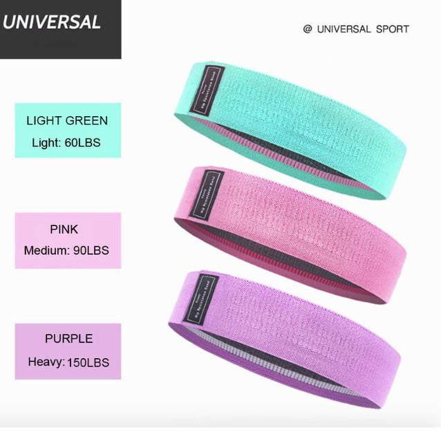 Hip Resistance Band 3 IN 1 SET - Hip Band Squat Band - Booty Band - LIGHT GREEN