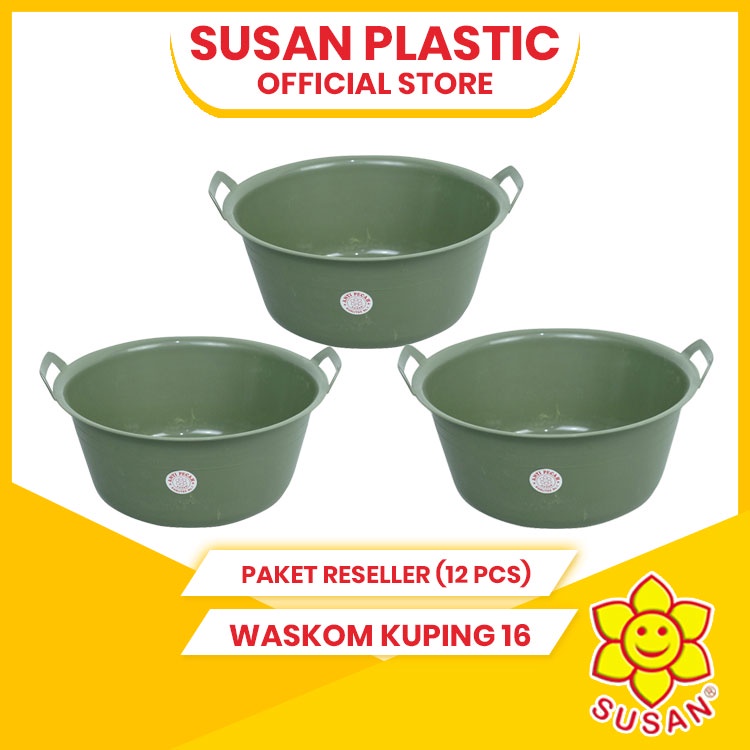 (12PCS) Waskom Kuping 16 - Baskom Kuping - Baskom Cuci Piring - Baskom Plastik Serbaguna