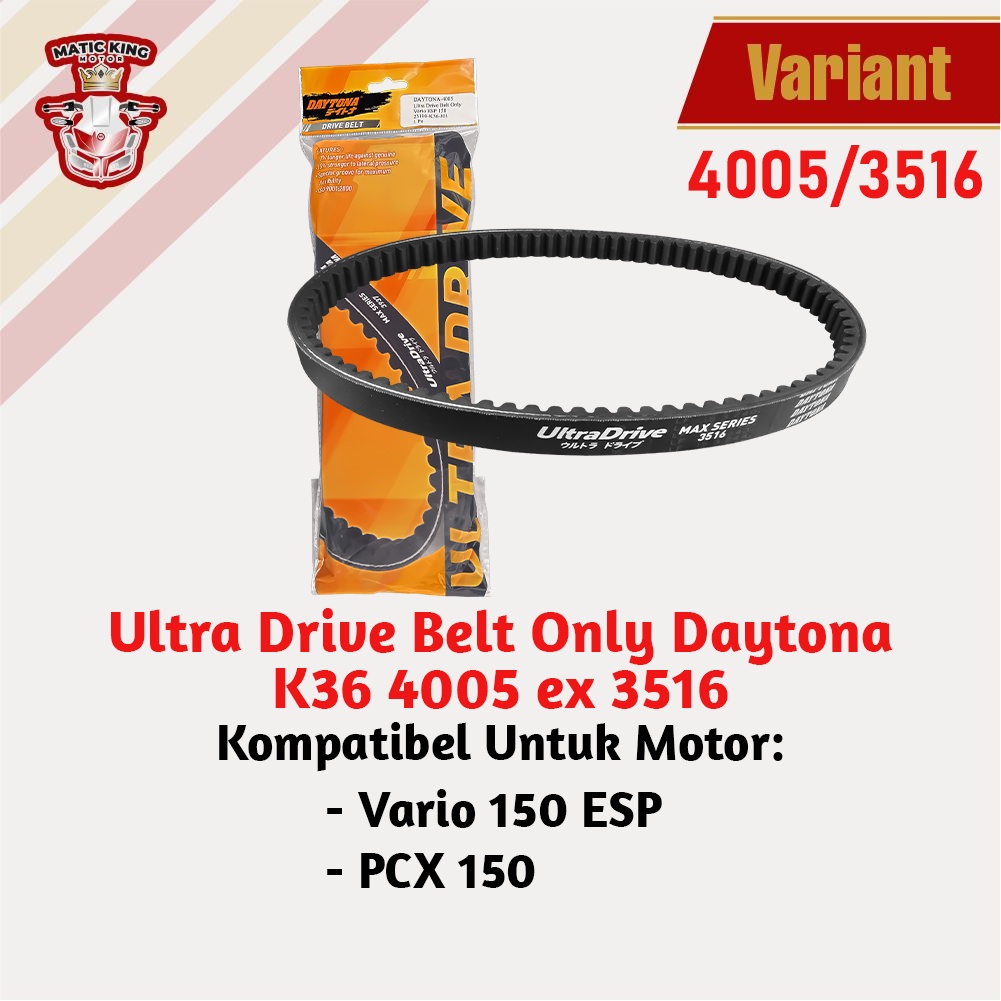 Vanbelt Fanbelt Vario Techno 110 Karbu FI ESP Daytona Ultra Drive Belt 4002 3515