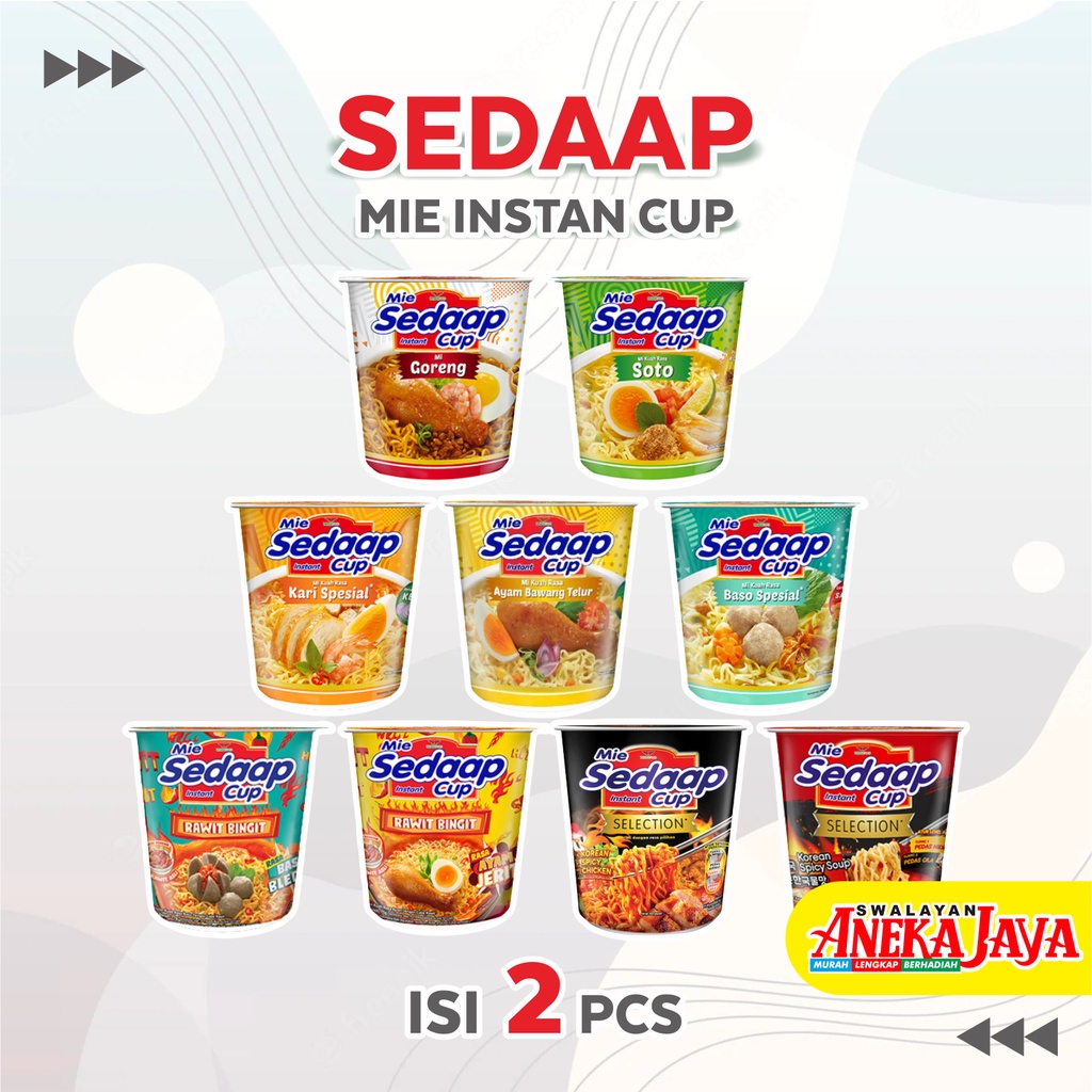 

SEDAAP CUP MIE INSTAN GORENG & KUAH ISI 2 PCS