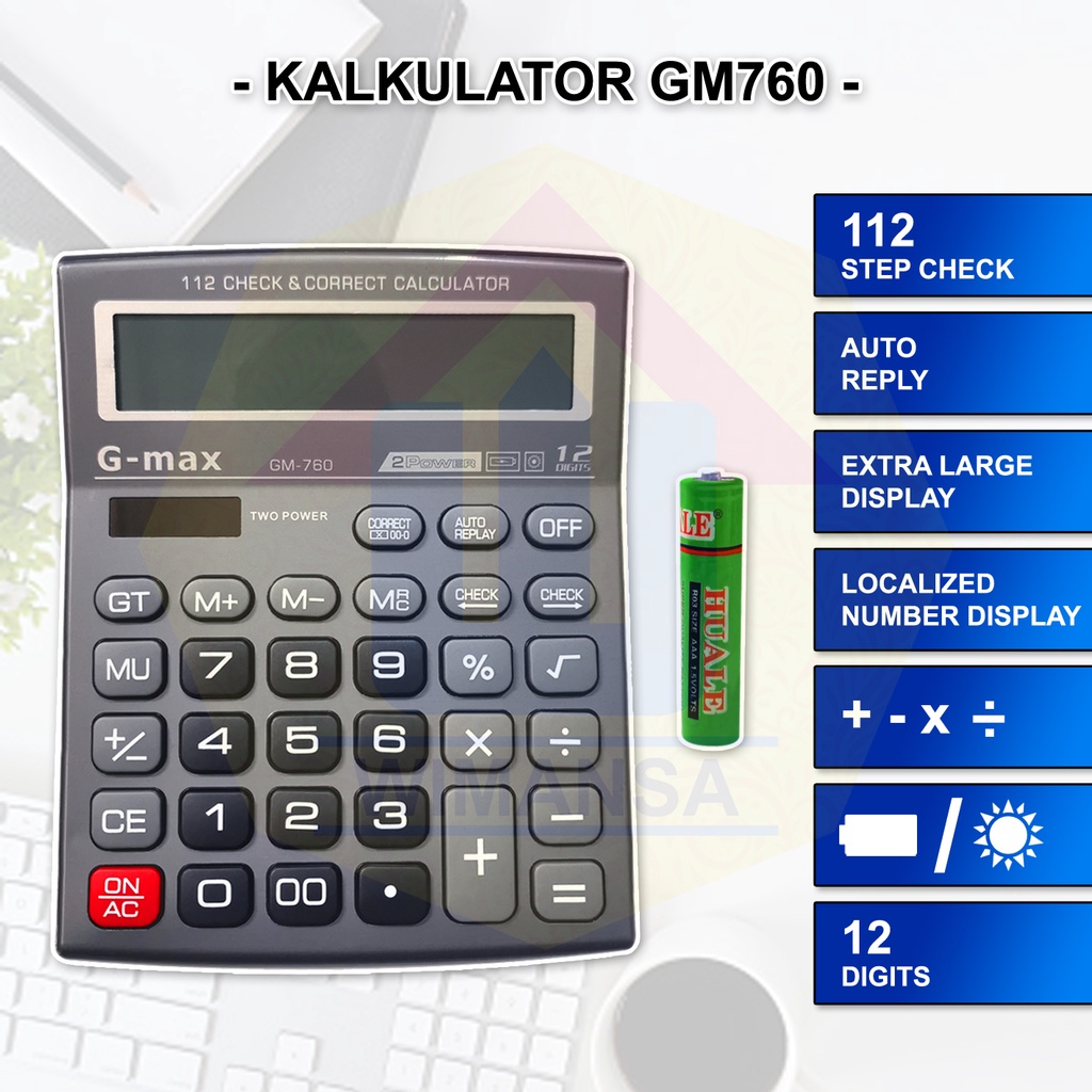 

KALKULATOR G-MAX GM760 - ELECTRONIC CALCULATOR