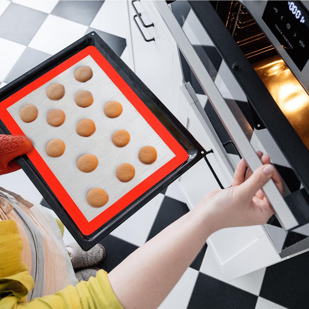 Paket 3pcs Kue Cupcake Biskuit Cookies Oven Baking Mat Silicone Kneading Pads Cuci Piring Aman Tahan Air Perlengkapan Bakery