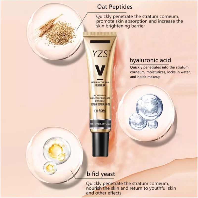 YZS Original Gilding And Concealer Liquid Foundation Moisturizing Waterproof BB Cream Lightening High Coverage Tahan Lama Terlaris 30g