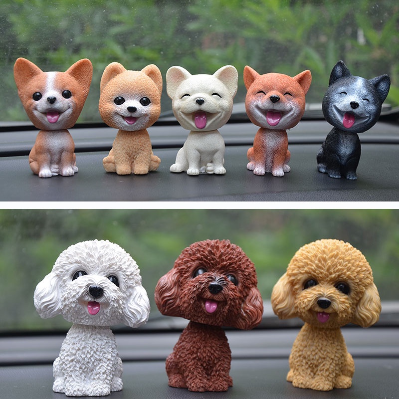 Mainan Boneka Anjing Husky Kepala Goyang Untuk Dekorasi Dashboard Mobil