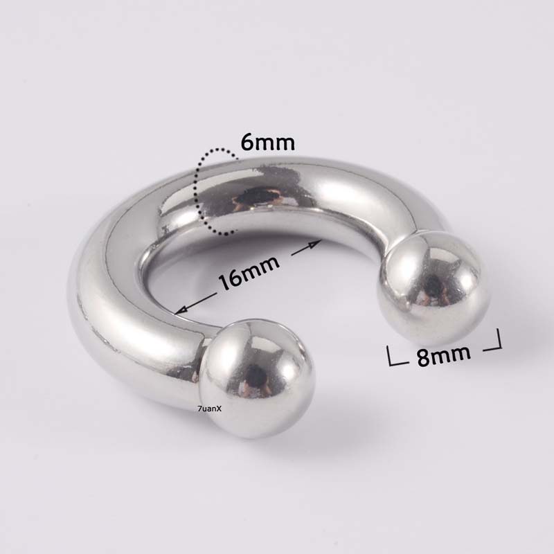 1pc Anting Tindik Telinga Bentuk Barbel Tapal Kuda Bahan Stainless Steel Untuk Priawanita