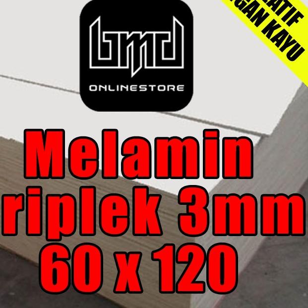 Melamin Putih Glossy Ukuran (60x120)cm Papan kayu Triplek 3mm