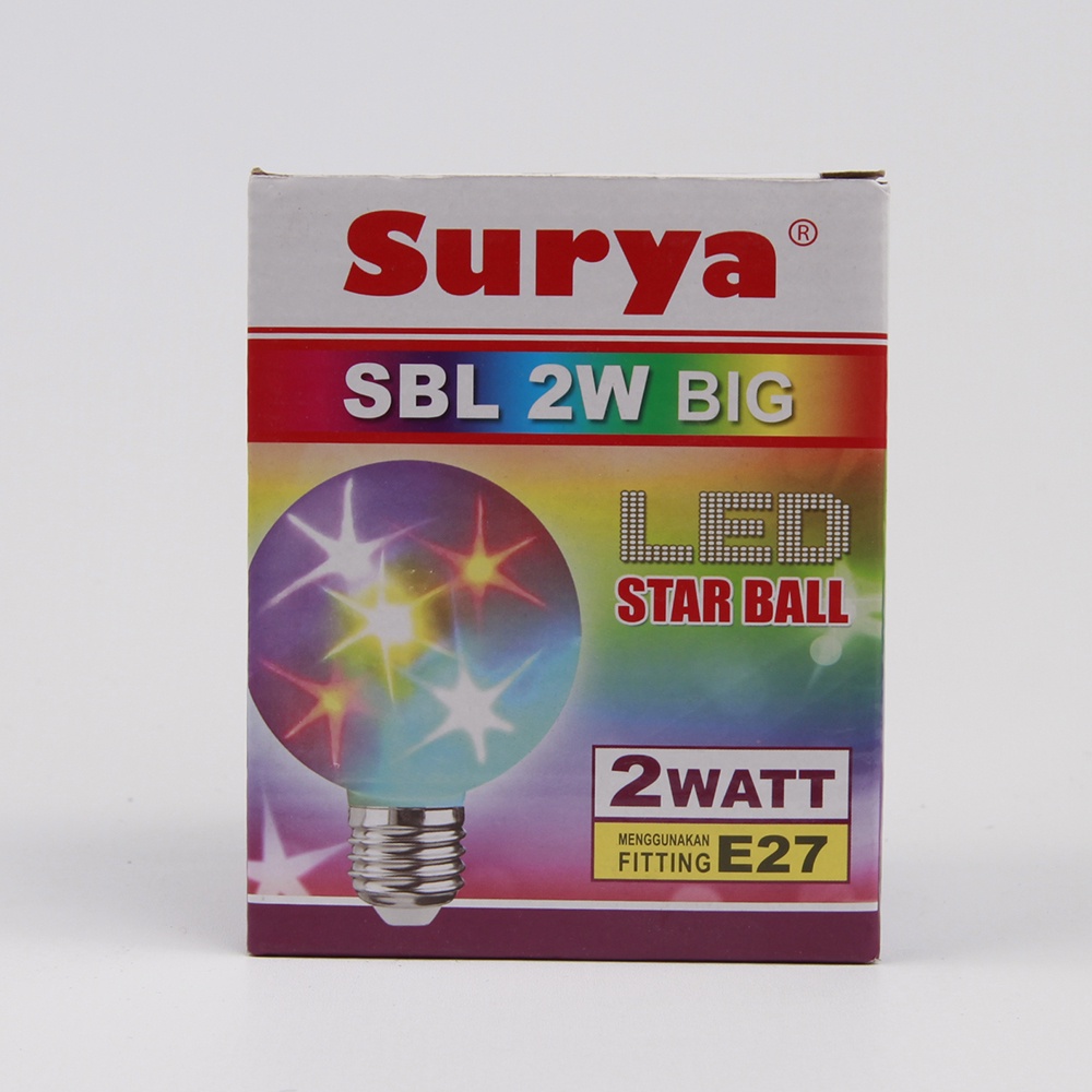 Surya LED Hias Lampu Dekorasi ruangan Bohlam Disco Star Ball Warna Warni Bohlam Fitting E27