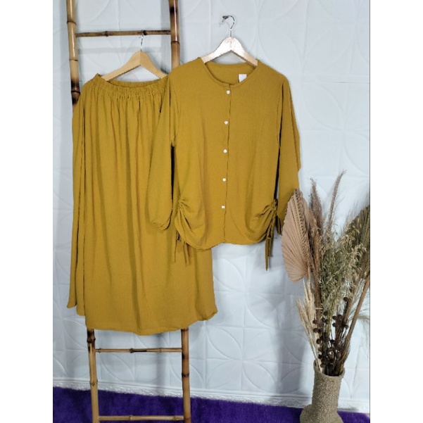 setelan rok premium bahan Crinkle