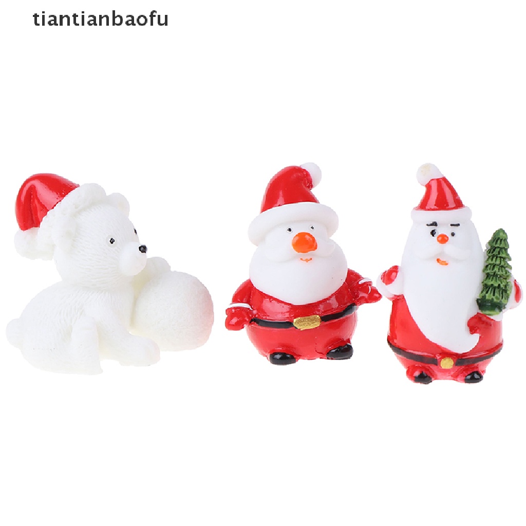 Miniatur Figure Santa Claus Snowman Untuk Dekorasi Taman