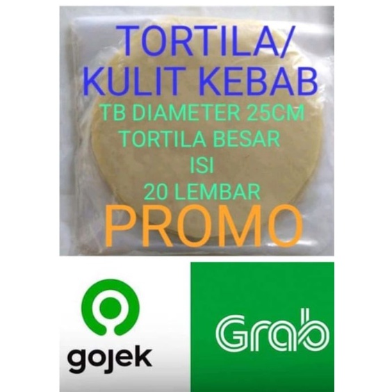 

promo kulit kebab besar tb diameter 25cm isi 20