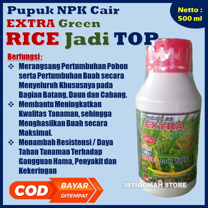 PROMO COD RICE JADI TOP 500ML Pupuk NPK Cair Pelebat Buah Cabe Rawit - Pupuk untuk Mempercepat Pertumbuhan Akar Bunga Daun dan Buah serta Menambah Daya Tahan Tanaman Terhadap Gangguan Hama dan Penyakit pada Tanaman Cabe Rawit